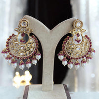 Jewel Addiction Designer Polki kundan Stone And Beads Dangler Earrings