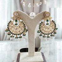 Jewel Addiction Designer Polki kundan Stone And Beads Dangler Earrings