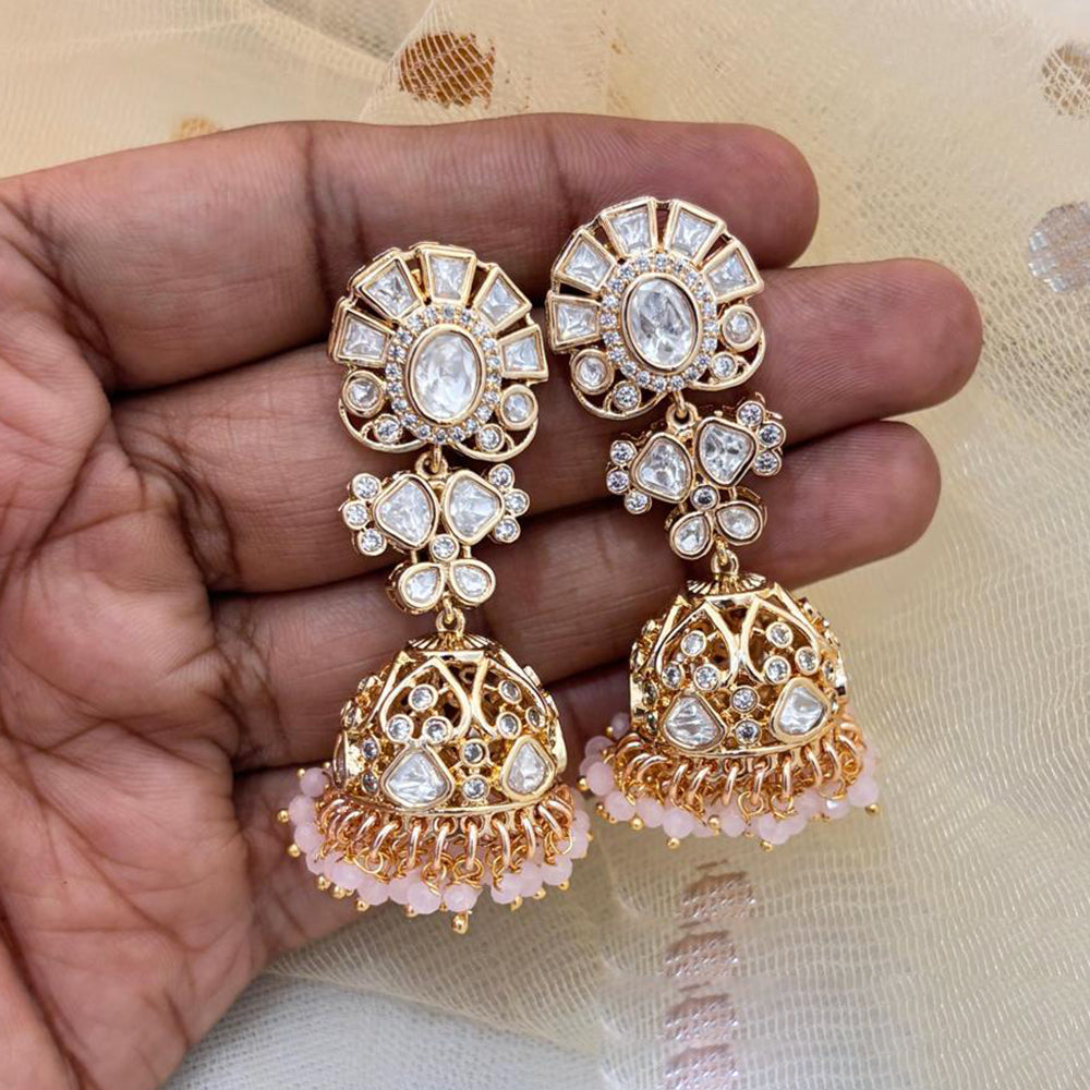 Jewel Addiction Ethnic Polki Kundan Stone And Pearl Designer Jhumki Earrings