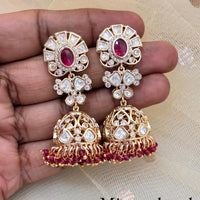 Jewel Addiction Ethnic Polki Kundan Stone And Pearl Designer Jhumki Earrings