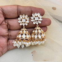 Jewel Addiction Ethnic Polki Kundan Stone And Pearl Designer Jhumki Earrings