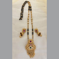 Jewel Addiction Pota Stone And Pearl Designer Black Beads Mangalsutra