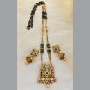 Jewel Addiction Pota Stone And Pearl Designer Black Beads Mangalsutra