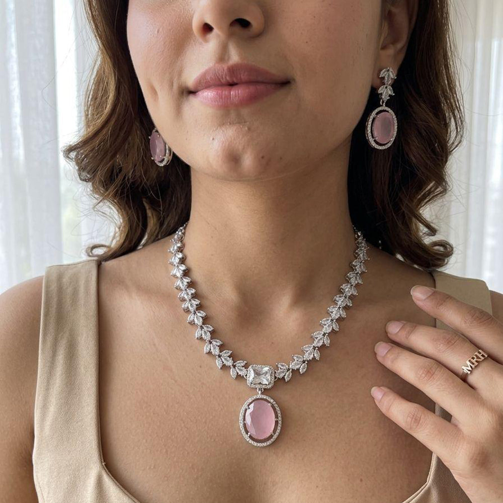 Jewel Addiction Classic American Diamond Necklace Set