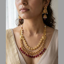 Jewel Addiction Premium Pota Stone And Pearl Necklace Set