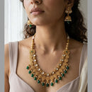 Jewel Addiction Premium Pota Stone And Pearl Necklace Set