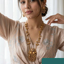 Jewel Addiction Premium Pota Stone And Pearl Necklace Set