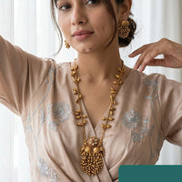 Jewel Addiction Premium Pota Stone And Pearl Necklace Set