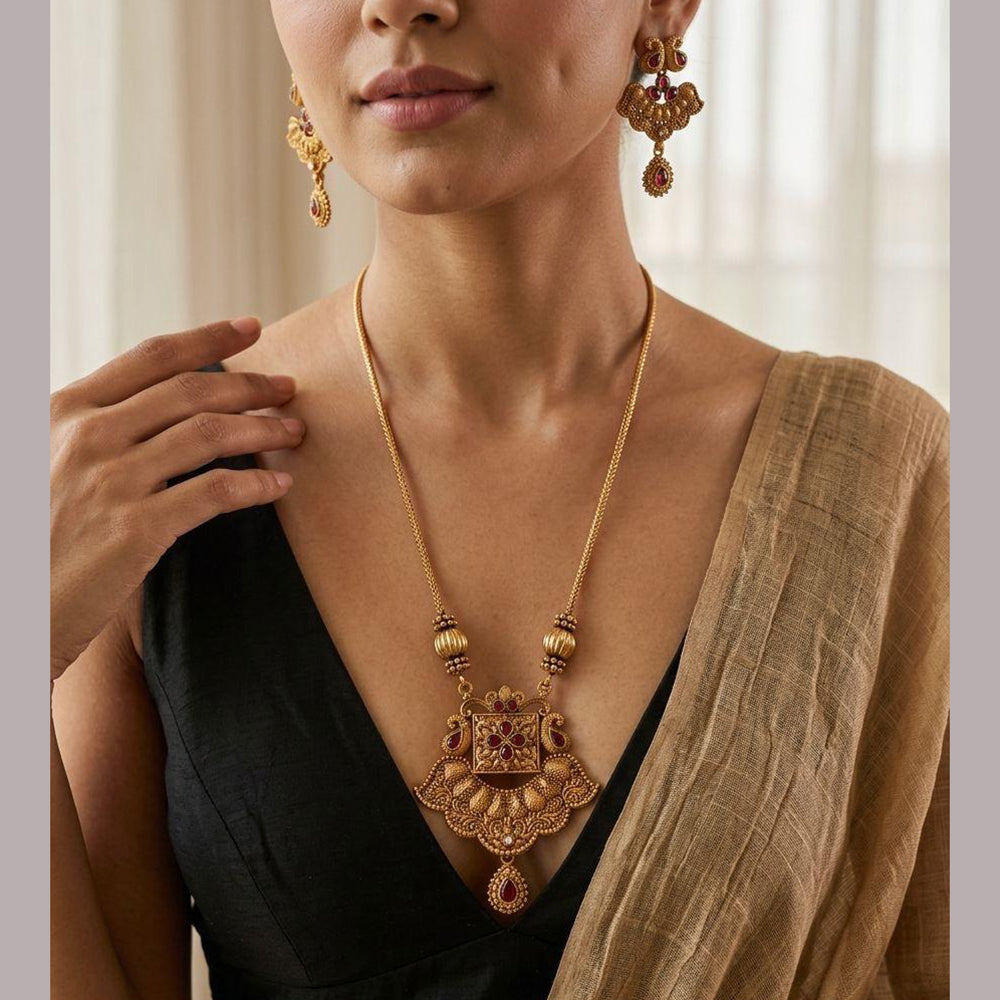 Jewel Addiction Traditional Pota Stone And Beads Necklace Set