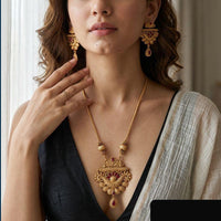 Jewel Addiction Traditional Pota Stone And Beads Necklace Set