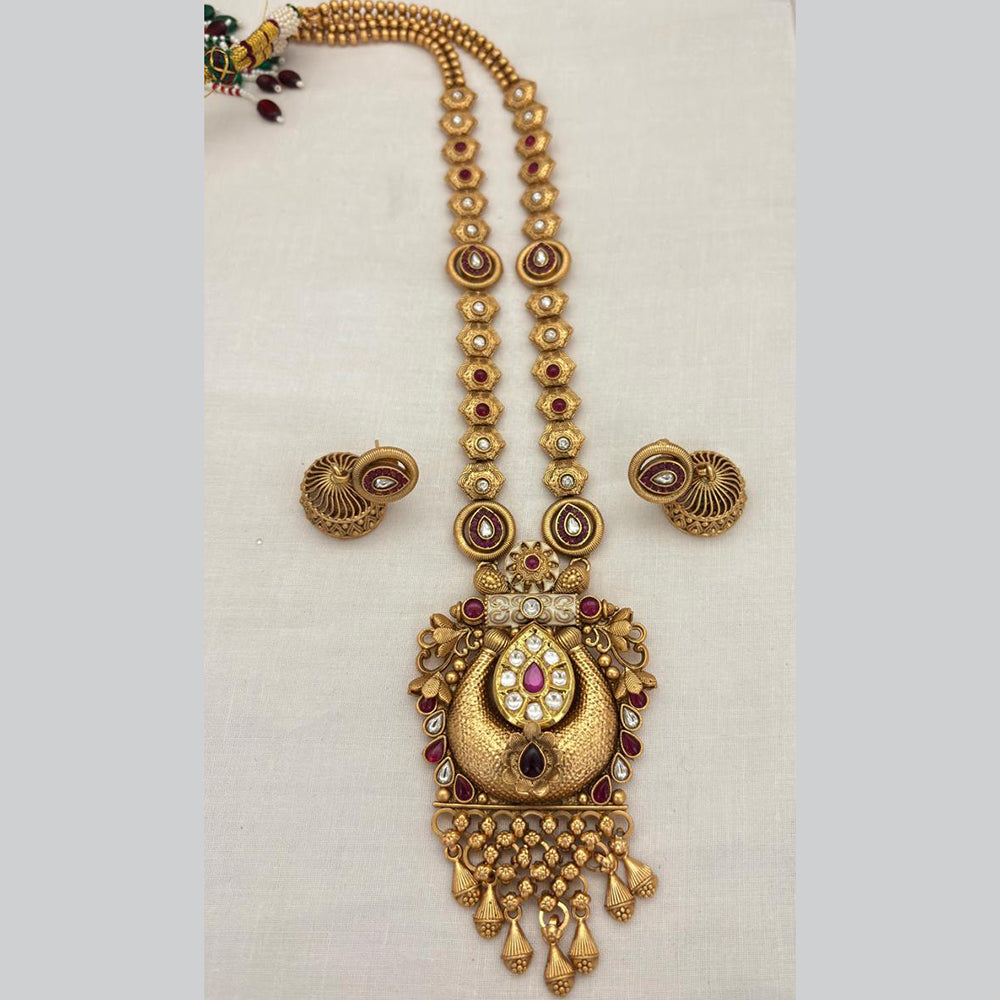 Jewel Addiction Traditional Pota Stone And Beads Long Necklace Set