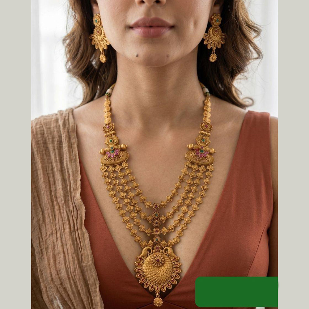Jewel Addiction Traditional Pota Stone Long Necklace Set