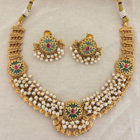 Jewel Addiction Premium Pota Stone And Pearl Necklace Set