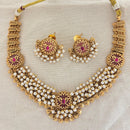 Jewel Addiction Premium Pota Stone And Pearl Necklace Set