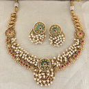 Jewel Addiction Premium Pota Stone And Pearl Necklace Set