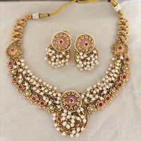 Jewel Addiction Premium Pota Stone And Pearl Necklace Set