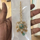 Jewel Addiction Graceful Pota Stone And Pearl Maangtikka