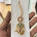 Jewel Addiction Graceful Pota Stone And Pearl Maangtikka
