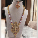 Jewel Addiction Traditional Pota Stone And Beads Temple Long Necklace Set