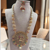 Jewel Addiction Traditional Pota Stone And Beads Temple Long Necklace Set
