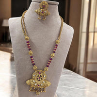 Jewel Addiction Traditional Pota Stone And Beads Long Necklace Set