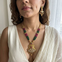 Jewel Addiction Stunning Pota Stone And Pearl Designer Jewellery Set