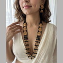 Jewel Addiction Festive Pota Stone And Beads Long Temple Necklace Jewellery Set