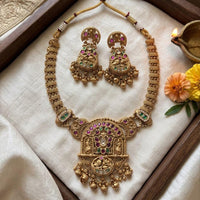 Jewel Addiction Traditional Pota Stone And Pearl Necklace Set