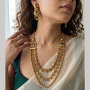 Jewel Addiction Designer Pota Stone And Beaded Long Necklace Set for Women