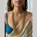 Jewel Addiction Designer Pota Stone And Beaded Long Necklace Set for Women