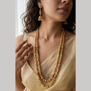 Jewel Addiction Designer Pota Stone And Beaded Long Necklace Set for Women