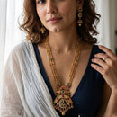 Jewel Addiction Designer Pota Stone And Beaded Long Necklace Set for Women