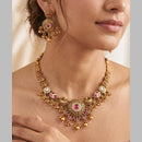 Jewel Addiction Gold Plated Traditional Pota Stone Necklace Set