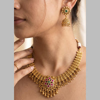Jewel Addiction Gold Plated Traditional Pota Stone Necklace Set