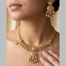 Jewel Addiction Gold Plated Traditional Pota Kundan Stone Necklace Set