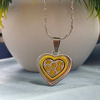 Urthn Heart Shape Austrian Stone Chain Pendant (Pack Of 6)