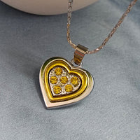 Urthn Heart Shape Austrian Stone Chain Pendant (Pack Of 6)