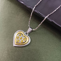 Urthn Heart Shape Austrian Stone Chain Pendant (Pack Of 6)