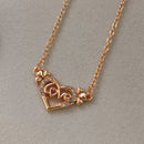 Darshana Jewels Rose Gold Plated Love  Heart  Shaped Chain Pendant