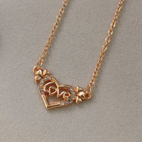 Darshana Jewels Rose Gold Plated Love  Heart  Shaped Chain Pendant