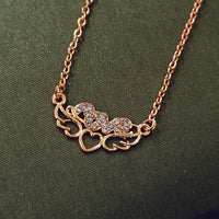 Darshana Jewels Rose Gold Plated Love  Auatrian Stone Chain Pendant