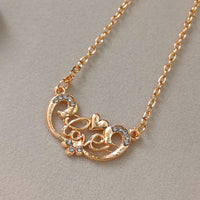 Darshana Jewels Rose Gold Plated Love  Auatrian Stone Chain Pendant