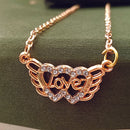 Darshana Jewels Rose Gold Plated Love  Auatrian Stone Chain Pendant