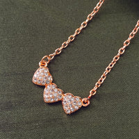 Darshana Jewels Rose Gold Plated Heart Shape  Auatrian Stone Chain Pendant