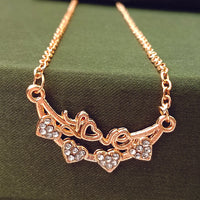 Darshana Jewels Rose Gold Plated Heart Shape  Auatrian Stone Chain Pendant