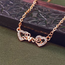 Darshana Jewels Rose Gold Plated Heart Shaoe Love Chain Pendant