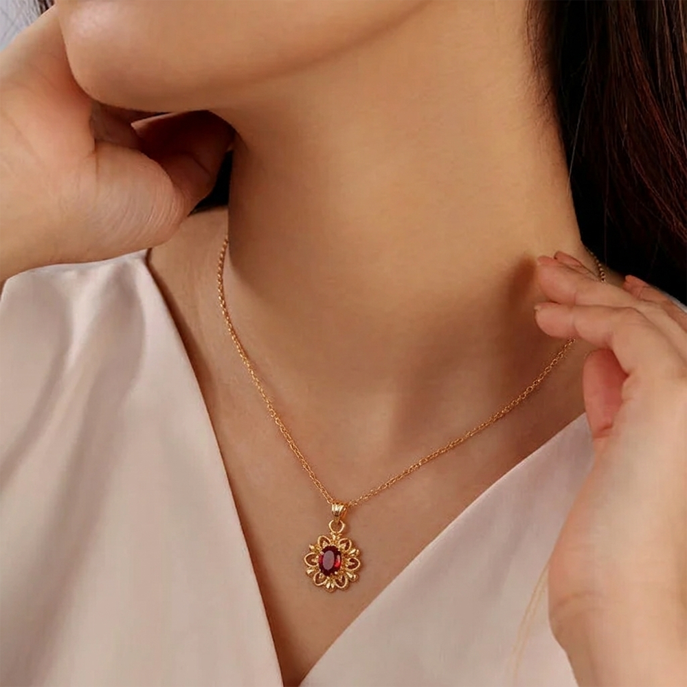 Urthn Crystal Stone Chain Pendant For Women/ Girls(Pack of 12)