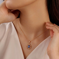 Urthn Crystal Stone Chain Pendant For Women/ Girls(Pack of 12)