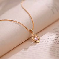 Urthn Gold Plated Assorted Colors Stylish Chain Pendant For Women & Girls (Pack of 12)