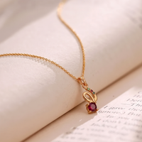 Urthn Gold Plated Assorted Colors Stylish Chain Pendant For Women & Girls (Pack of 12)